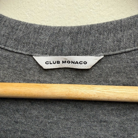 Club Monaco Grey Belted Open Front Wrap Cardigan Size Small/Medium - Picture 2 of 3